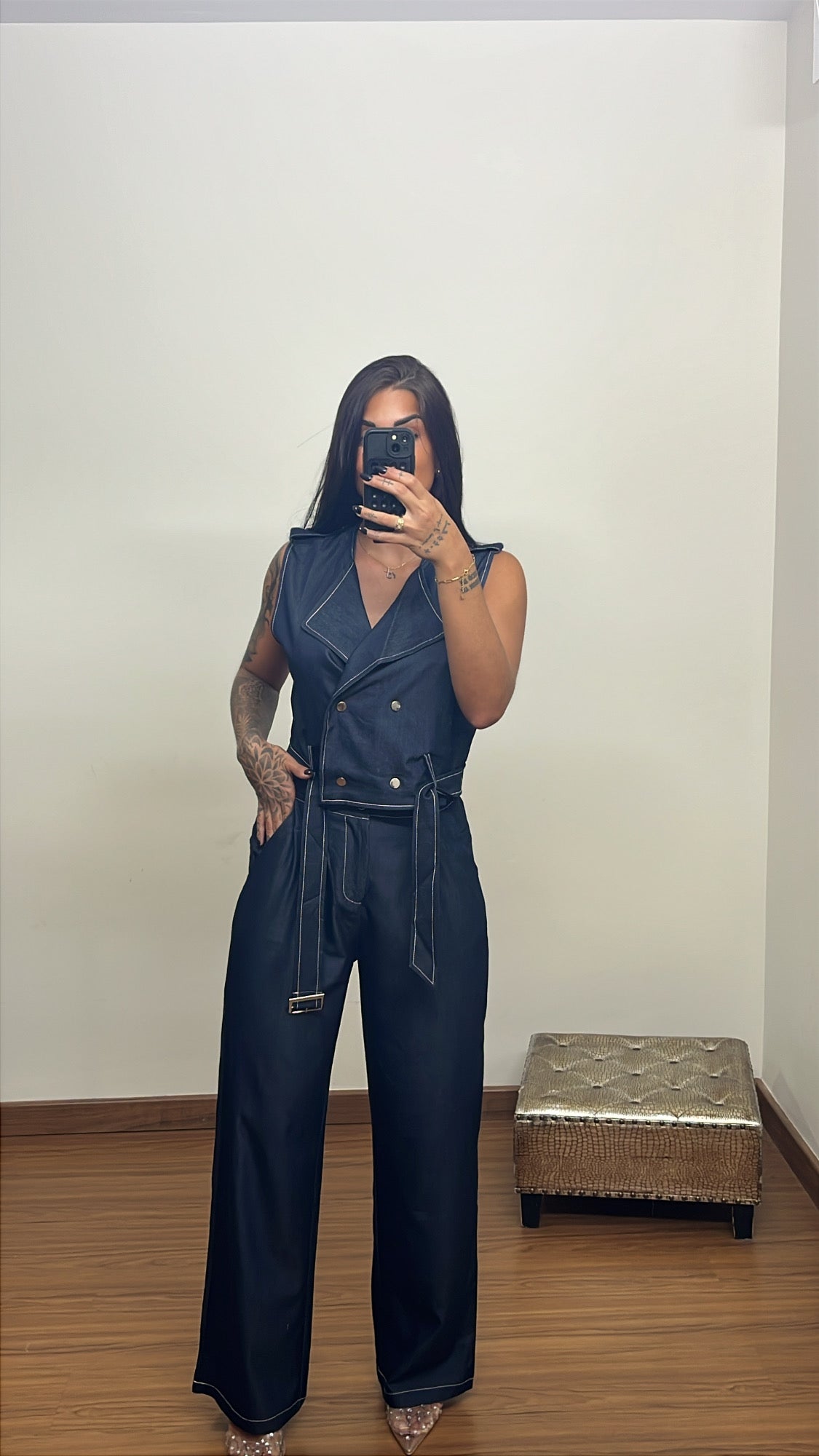 Conjunto denim chaleco