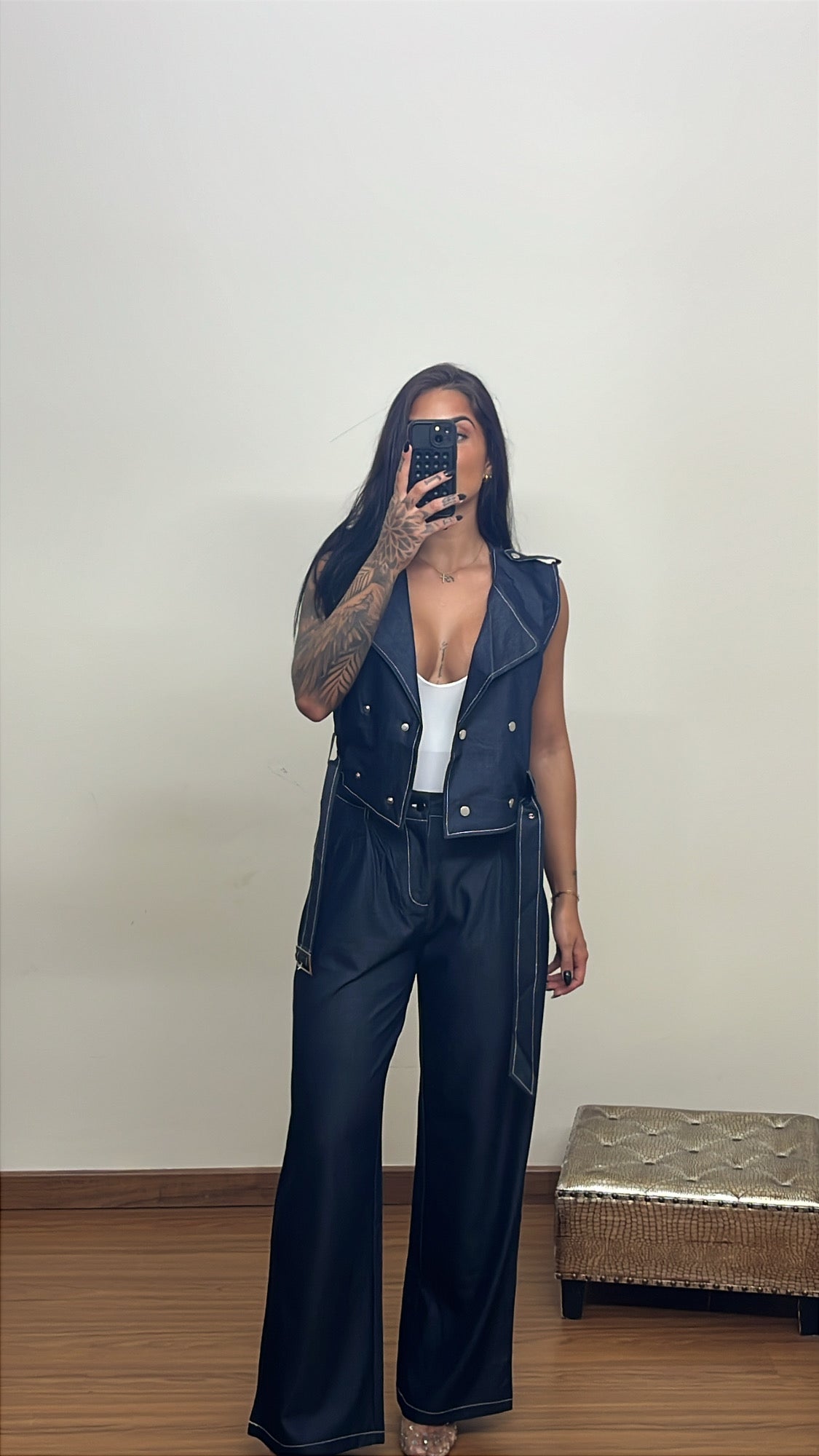 Conjunto denim chaleco