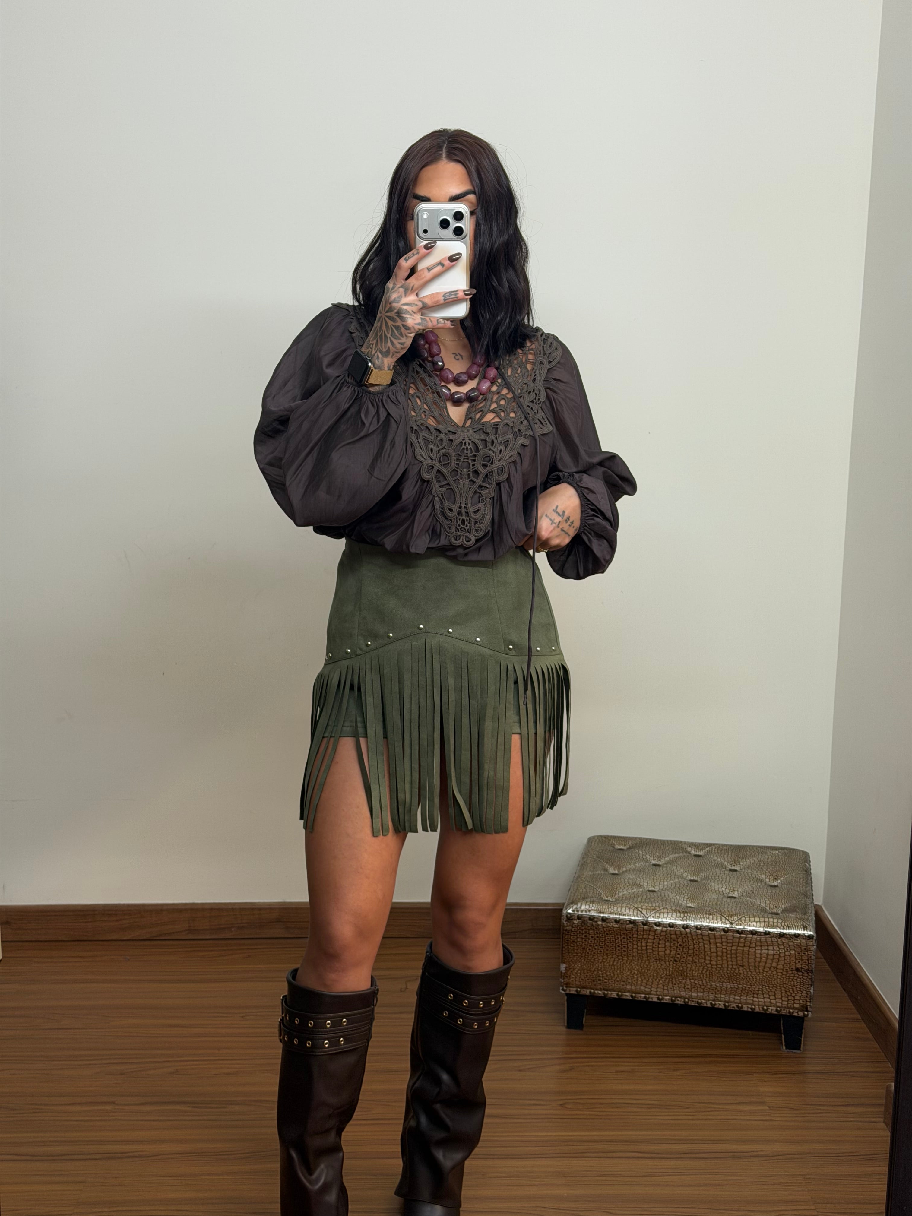 Falda pantalón flecos