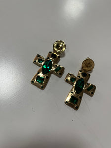 Pendientes cruces verdes