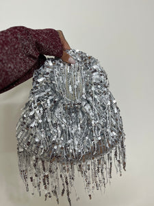 Bolso glitter plata