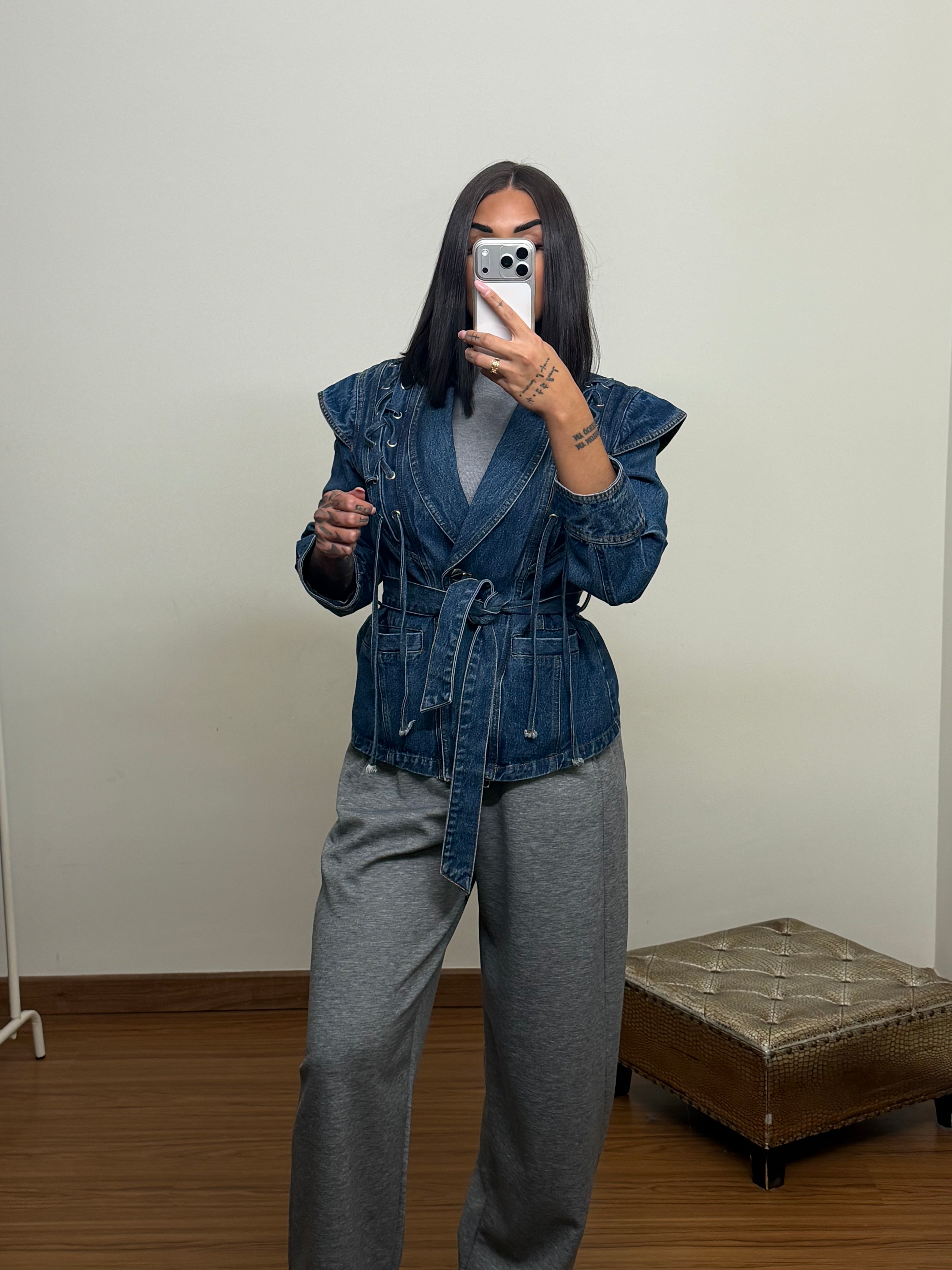 Chaqueta denim corset