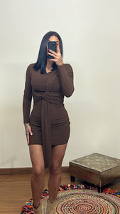 Vestido nudo chocolate