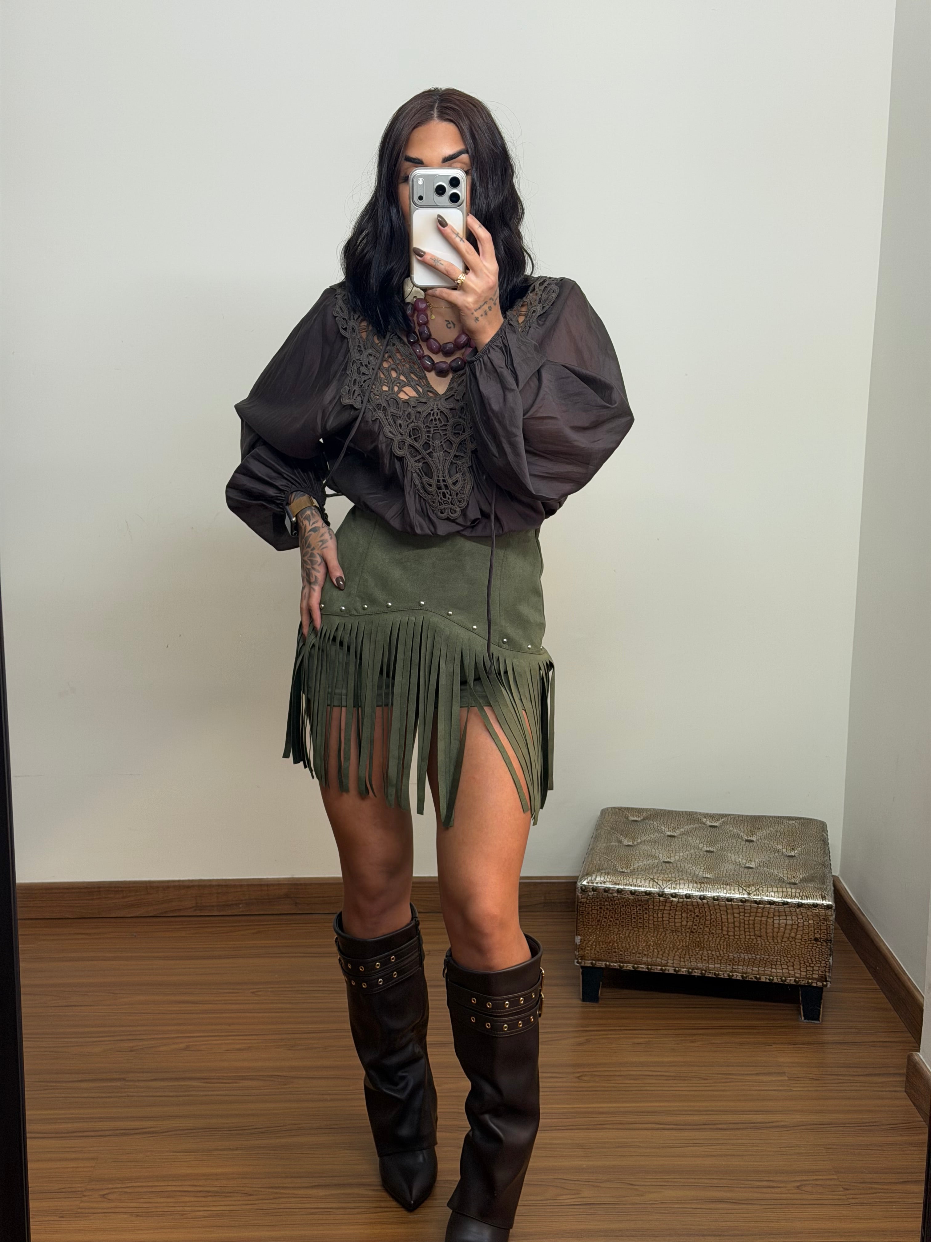 Falda pantalón flecos