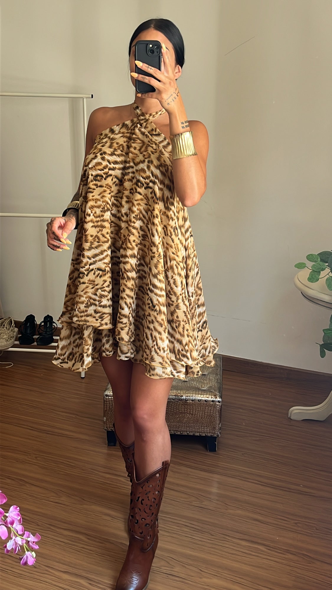 Vestido vuelo leopardo