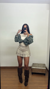 Falda pantalón metalizada