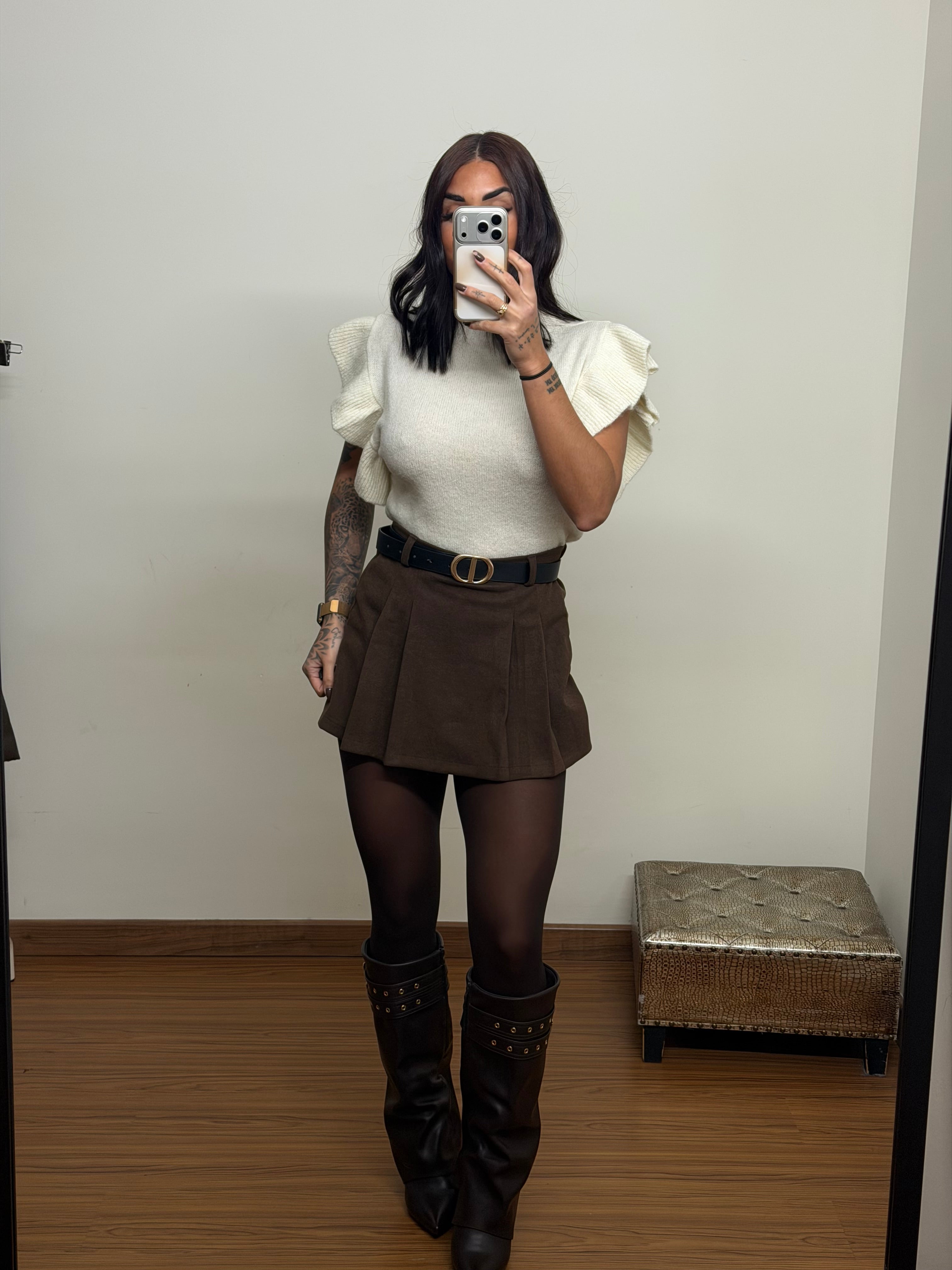 Falda pantalón paño choco