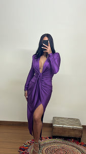 Vestido nudo morado