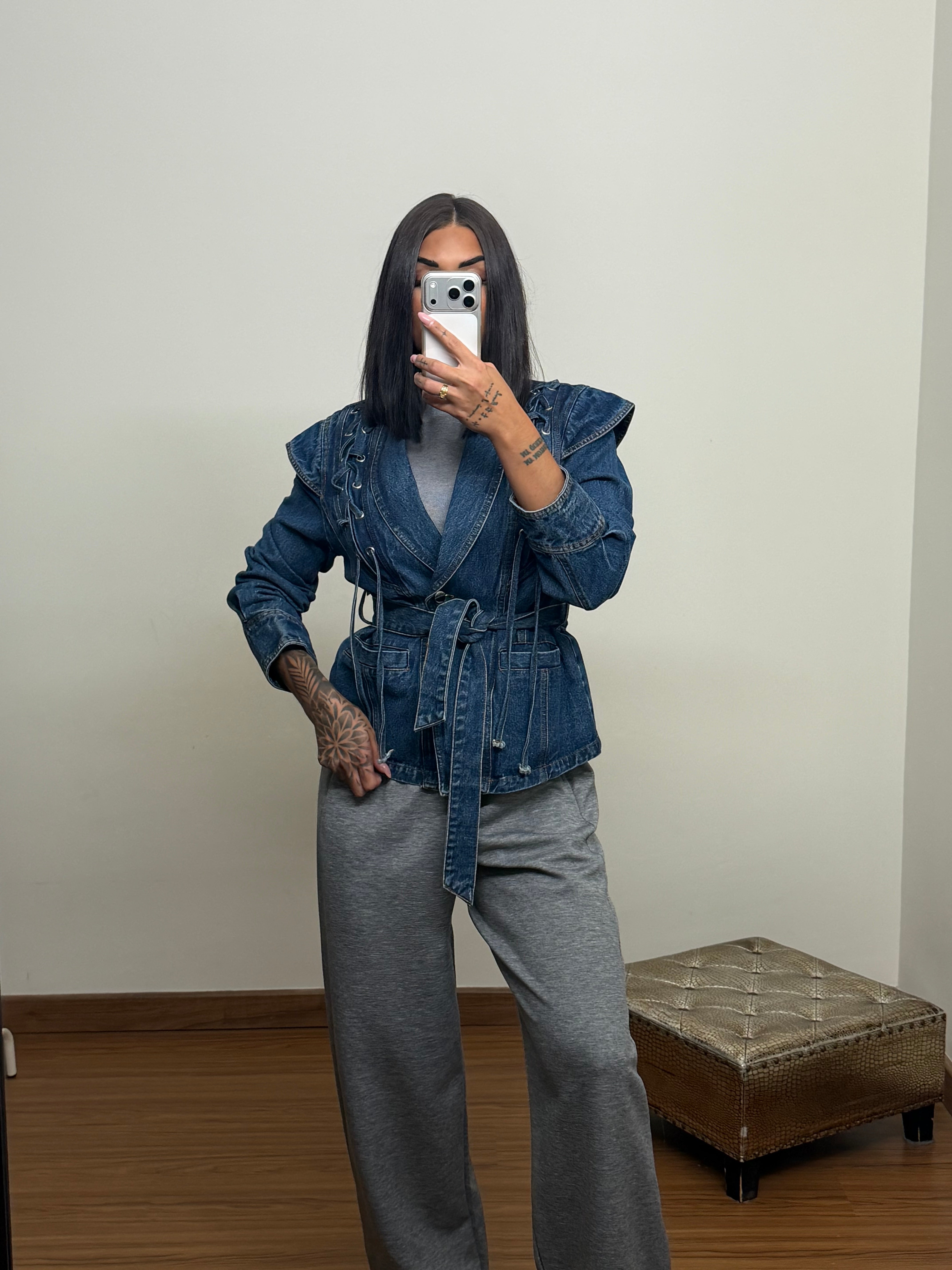 Chaqueta denim corset