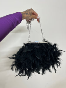 Bolso plumas negro