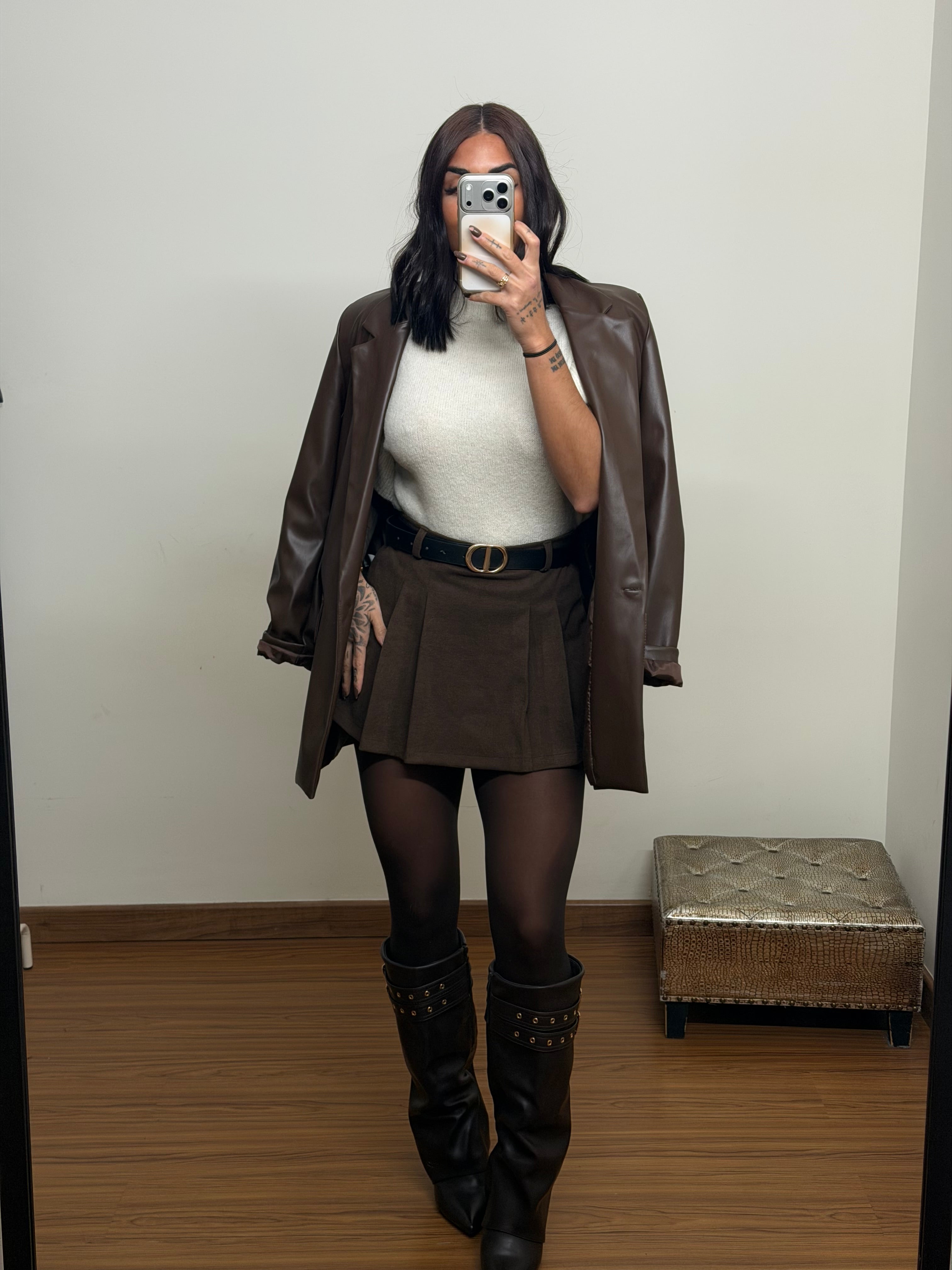 Falda pantalón paño choco