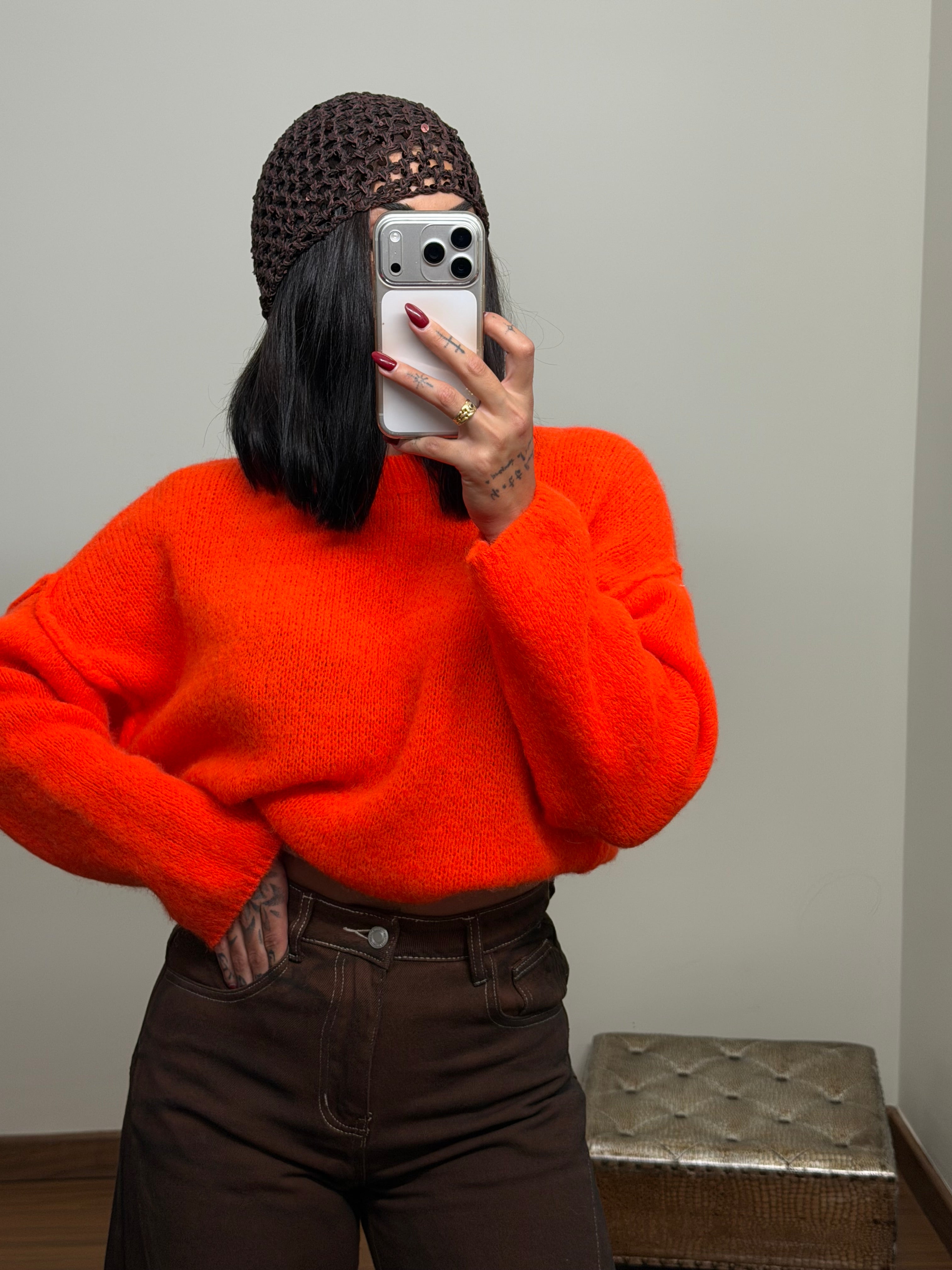 Gorro ganchillo chocolate