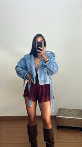 Gabardina crop denim