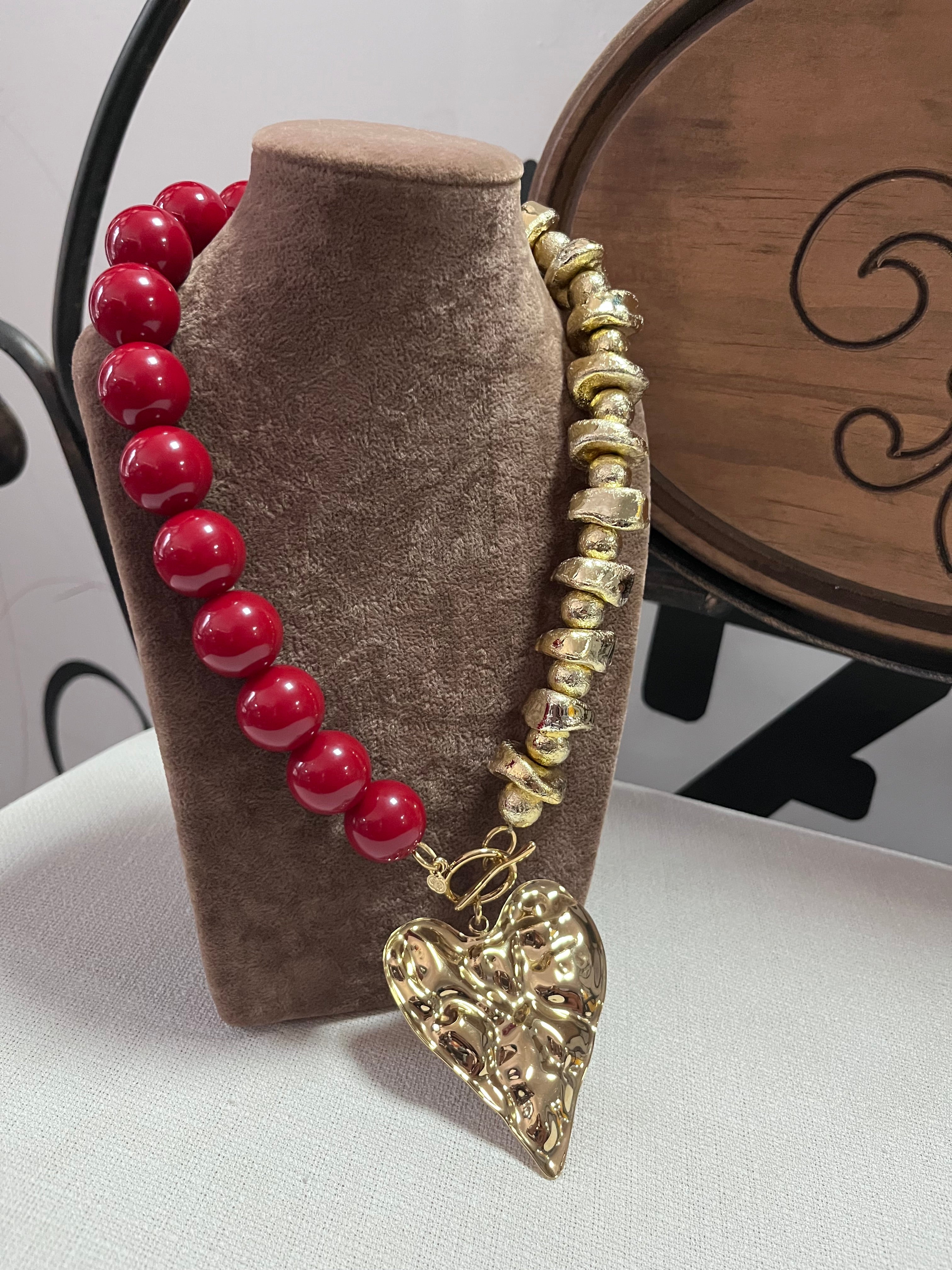 Collar corazón Maxi rojo