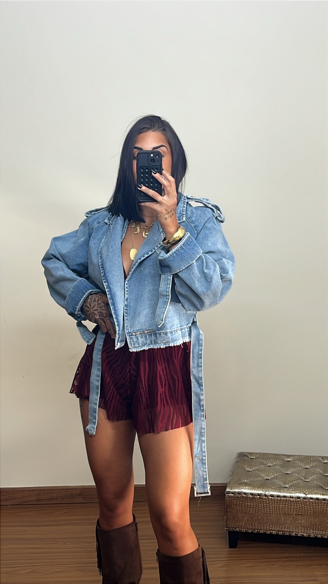 Gabardina crop denim
