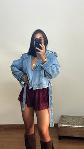 Gabardina crop denim