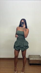 Vestido globo verde