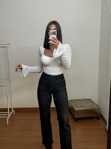 Top corazón encaje blanco