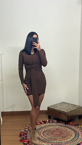 Vestido nudo chocolate