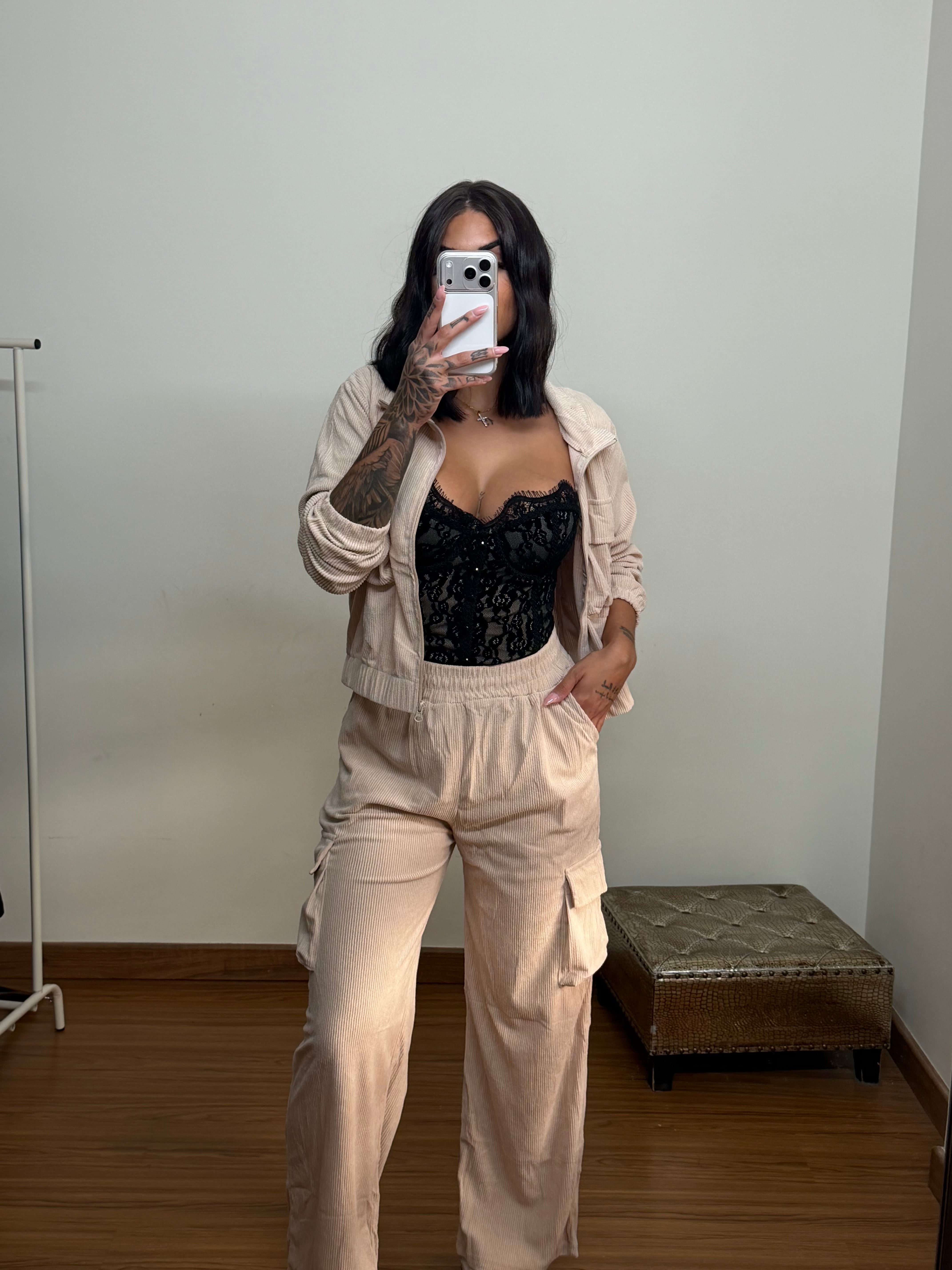 Conjunto pana cargo beige
