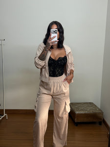 Conjunto pana cargo beige