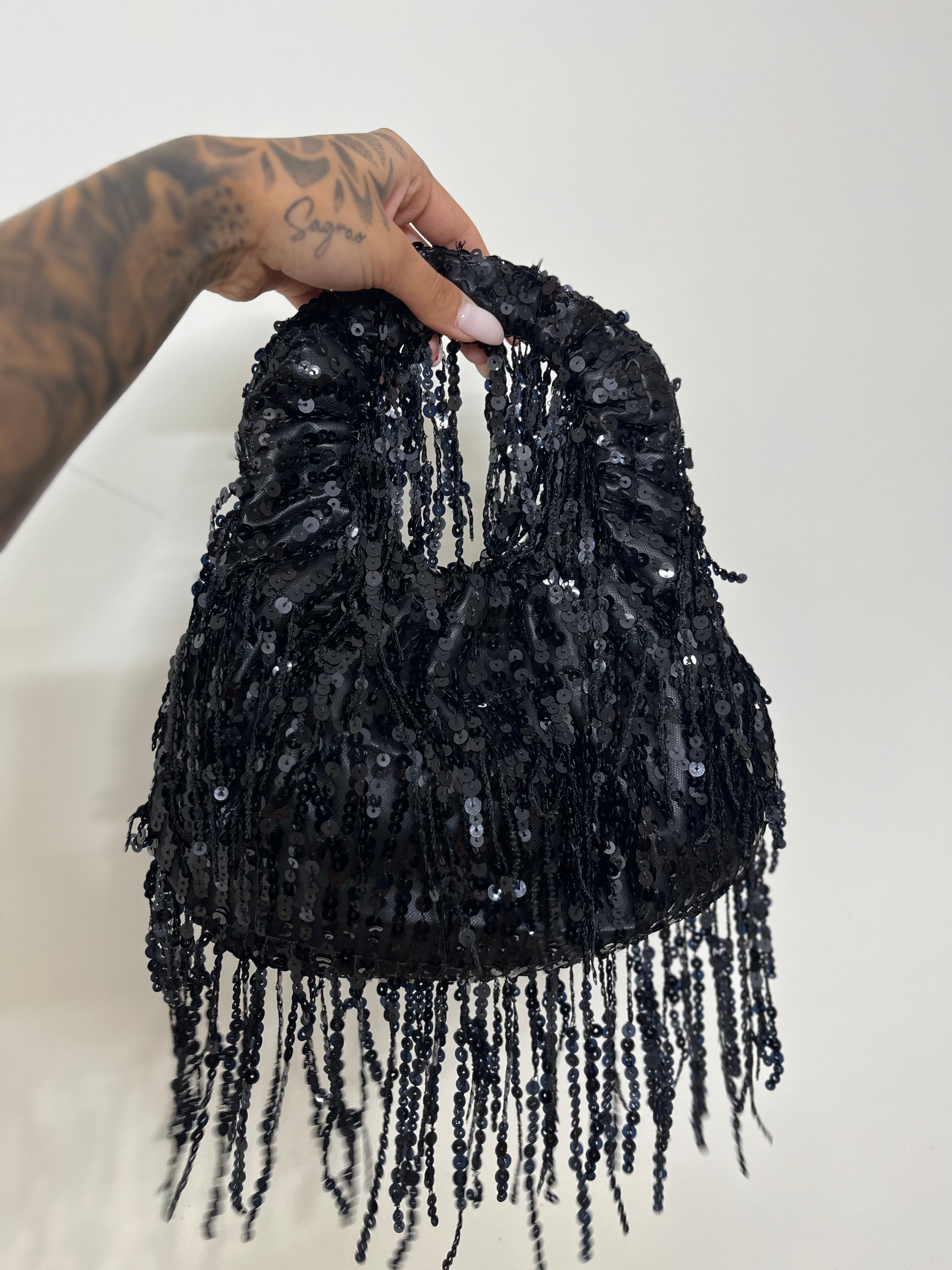 Bolso glitter negro