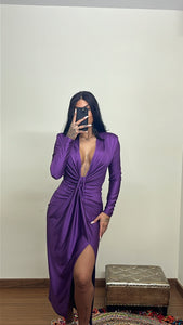 Vestido nudo morado