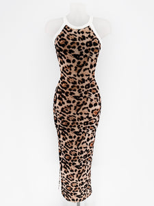 Vestido leopardo canalé